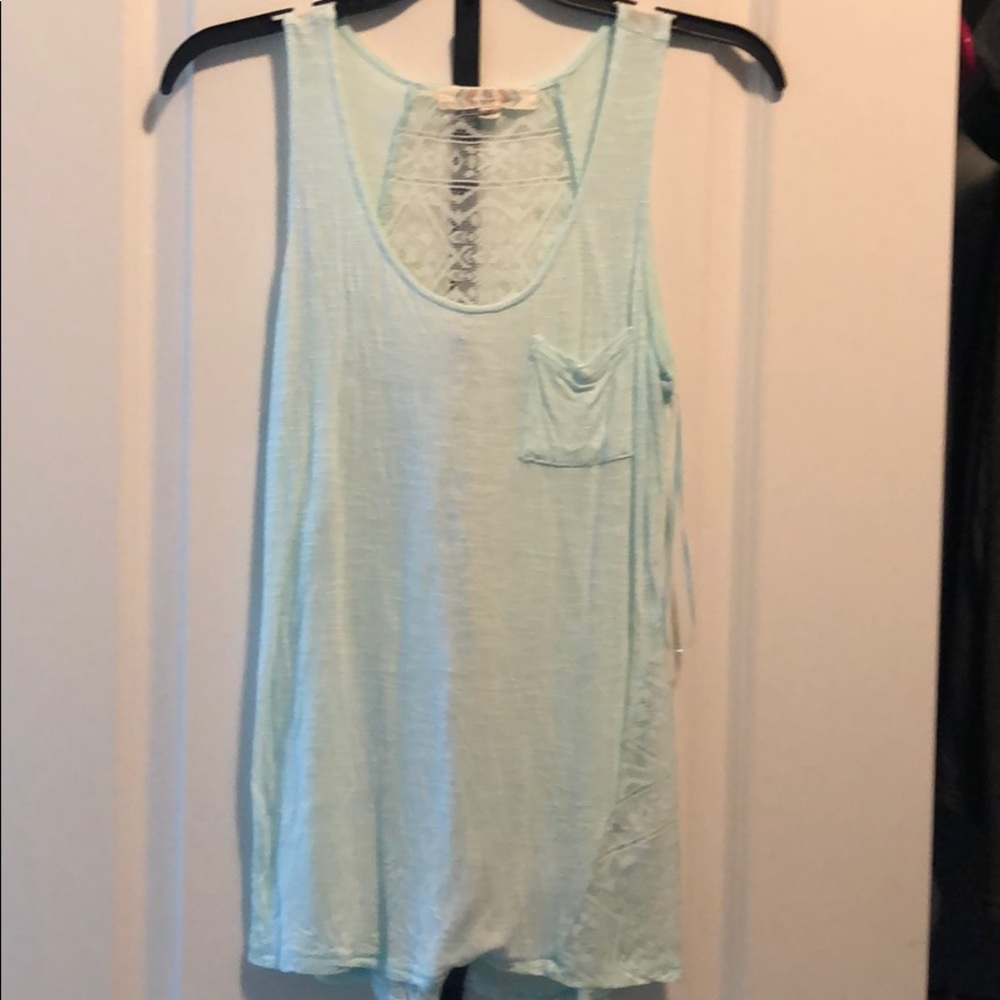 Blue lace tank top